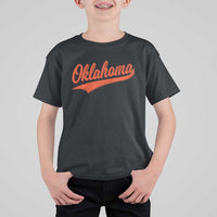 Vintage Oklahoma Orange Throwback Distressed T Shirt For Kid Retro Classic OK State Pride - Wonder Print Shop