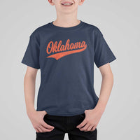 Vintage Oklahoma Orange Throwback Distressed T Shirt For Kid Retro Classic OK State Pride - Wonder Print Shop