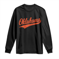 Vintage Oklahoma Orange Throwback Distressed Long Sleeve Shirt Retro Classic OK State Pride - Wonder Print Shop
