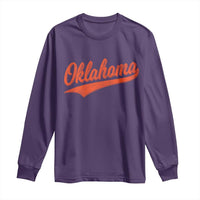 Vintage Oklahoma Orange Throwback Distressed Long Sleeve Shirt Retro Classic OK State Pride - Wonder Print Shop