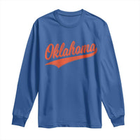 Vintage Oklahoma Orange Throwback Distressed Long Sleeve Shirt Retro Classic OK State Pride - Wonder Print Shop