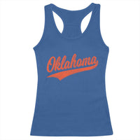 Vintage Oklahoma Orange Throwback Distressed Racerback Tank Top Retro Classic OK State Pride - Wonder Print Shop