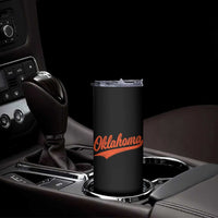 Vintage Oklahoma Orange Throwback Distressed Skinny Tumbler Retro Classic OK State Pride - Wonder Print Shop