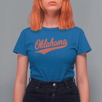 Vintage Oklahoma Orange Throwback Distressed T Shirt For Women Retro Classic OK State Pride - Wonder Print Shop