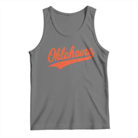 Vintage Oklahoma Orange Throwback Distressed Tank Top Retro Classic OK State Pride - Wonder Print Shop