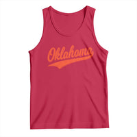 Vintage Oklahoma Orange Throwback Distressed Tank Top Retro Classic OK State Pride - Wonder Print Shop