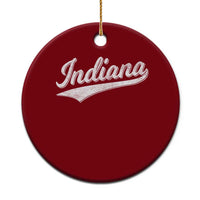 Vintage Indiana Retro Throwback Distressed Ceramic Ornament Retro Classic IN State Pride - Wonder Print Shop
