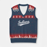 Vintage Indiana Retro Throwback Distressed V-Neck Knit Sweater Vest Retro Classic IN State Pride - Wonder Print Shop