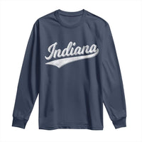 Vintage Indiana Retro Throwback Distressed Long Sleeve Shirt Retro Classic IN State Pride - Wonder Print Shop