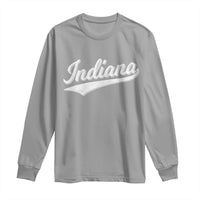 Vintage Indiana Retro Throwback Distressed Long Sleeve Shirt Retro Classic IN State Pride - Wonder Print Shop