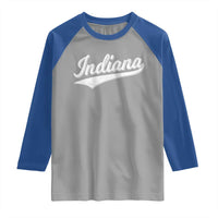 Vintage Indiana Retro Throwback Distressed Raglan Shirt Retro Classic IN State Pride - Wonder Print Shop