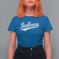 Vintage Indiana Retro Throwback Distressed T Shirt For Women Retro Classic IN State Pride - Wonder Print Shop