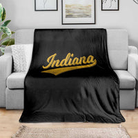 Vintage Indiana Retro Yellow Throwback Distressed Throw Blanket Retro Classic IN State Pride - Wonder Print Shop
