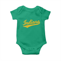 Vintage Indiana Retro Yellow Throwback Distressed Baby Onesie Retro Classic IN State Pride - Wonder Print Shop