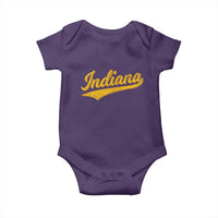Vintage Indiana Retro Yellow Throwback Distressed Baby Onesie Retro Classic IN State Pride - Wonder Print Shop