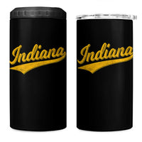Vintage Indiana Retro Yellow Throwback Distressed 4 in 1 Can Cooler Tumbler Retro Classic IN State Pride - Wonder Print Shop