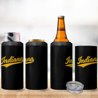 Vintage Indiana Retro Yellow Throwback Distressed 4 in 1 Can Cooler Tumbler Retro Classic IN State Pride - Wonder Print Shop