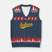 Vintage Indiana Retro Yellow Throwback Distressed V-Neck Knit Sweater Vest Retro Classic IN State Pride - Wonder Print Shop