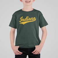 Vintage Indiana Retro Yellow Throwback Distressed T Shirt For Kid Retro Classic IN State Pride - Wonder Print Shop