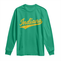 Vintage Indiana Retro Yellow Throwback Distressed Long Sleeve Shirt Retro Classic IN State Pride - Wonder Print Shop