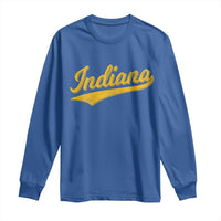 Vintage Indiana Retro Yellow Throwback Distressed Long Sleeve Shirt Retro Classic IN State Pride - Wonder Print Shop