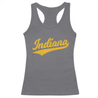 Vintage Indiana Retro Yellow Throwback Distressed Racerback Tank Top Retro Classic IN State Pride - Wonder Print Shop
