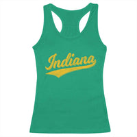 Vintage Indiana Retro Yellow Throwback Distressed Racerback Tank Top Retro Classic IN State Pride - Wonder Print Shop
