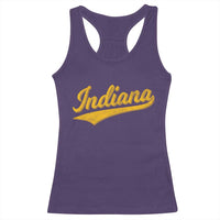 Vintage Indiana Retro Yellow Throwback Distressed Racerback Tank Top Retro Classic IN State Pride - Wonder Print Shop