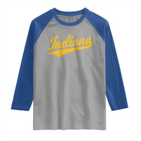 Vintage Indiana Retro Yellow Throwback Distressed Raglan Shirt Retro Classic IN State Pride - Wonder Print Shop