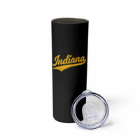 Vintage Indiana Retro Yellow Throwback Distressed Skinny Tumbler Retro Classic IN State Pride - Wonder Print Shop