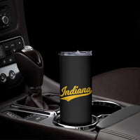 Vintage Indiana Retro Yellow Throwback Distressed Skinny Tumbler Retro Classic IN State Pride - Wonder Print Shop