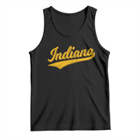 Vintage Indiana Retro Yellow Throwback Distressed Tank Top Retro Classic IN State Pride - Wonder Print Shop