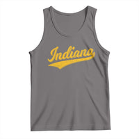 Vintage Indiana Retro Yellow Throwback Distressed Tank Top Retro Classic IN State Pride - Wonder Print Shop