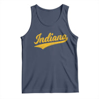 Vintage Indiana Retro Yellow Throwback Distressed Tank Top Retro Classic IN State Pride - Wonder Print Shop