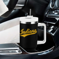 Vintage Indiana Retro Yellow Throwback Distressed Tumbler With Handle Retro Classic IN State Pride - Wonder Print Shop