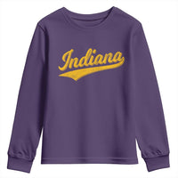 Vintage Indiana Retro Yellow Throwback Distressed Youth Sweatshirt Retro Classic IN State Pride - Wonder Print Shop