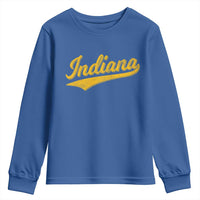 Vintage Indiana Retro Yellow Throwback Distressed Youth Sweatshirt Retro Classic IN State Pride - Wonder Print Shop