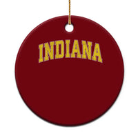 Vintage Indiana IN Ceramic Ornament Retro Throwback Design Classic Yellow Athletic Sports - Wonder Print Shop