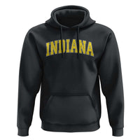 Vintage Indiana IN Hoodie Retro Throwback Design Classic Yellow Athletic Sports - Wonder Print Shop
