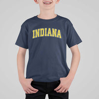 Vintage Indiana IN T Shirt For Kid Retro Throwback Design Classic Yellow Athletic Sports - Wonder Print Shop