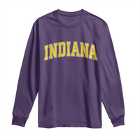 Vintage Indiana IN Long Sleeve Shirt Retro Throwback Design Classic Yellow Athletic Sports - Wonder Print Shop
