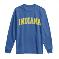 Vintage Indiana IN Long Sleeve Shirt Retro Throwback Design Classic Yellow Athletic Sports - Wonder Print Shop