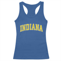 Vintage Indiana IN Racerback Tank Top Retro Throwback Design Classic Yellow Athletic Sports - Wonder Print Shop