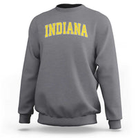 Vintage Indiana IN Sweatshirt Retro Throwback Design Classic Yellow Athletic Sports - Wonder Print Shop