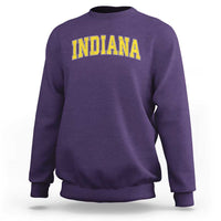 Vintage Indiana IN Sweatshirt Retro Throwback Design Classic Yellow Athletic Sports - Wonder Print Shop