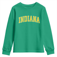 Vintage Indiana IN Youth Sweatshirt Retro Throwback Design Classic Yellow Athletic Sports - Wonder Print Shop