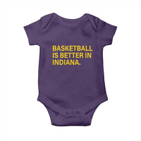 Basketball Is Better in Indiana Baby Onesie Bold Yellow Statement Hoosier Hoops Fans - Wonder Print Shop