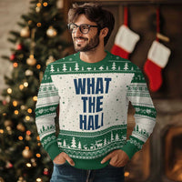 What The Hali Ugly Christmas Sweater Indiana Hoosier Funny Basketball Overrated - Wonder Print Shop