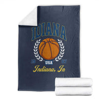 Vintage Indiana Basketball Graphic Throw Blanket Retro 1967 Sports Indianapolis IN Fan