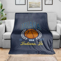 Vintage Indiana Basketball Graphic Throw Blanket Retro 1967 Sports Indianapolis IN Fan